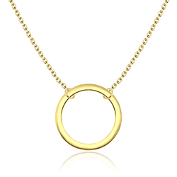 Gold Plated Plain Ring Shaped Necklaces SPE-727-GP